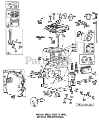 Briggs & Stratton 81232-8111-01 - Briggs & Stratton Horizontal Engine Cylinder, Piston, Mufflers