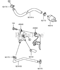 Toro 30694 - Toro 36" Walk-Behind Mower, Fixed Deck, T-Bar, Gear Drive (SN: 260000001 - 260999999) (2006) Fuel Tank and Fuel Valve Assembly Kawasaki FH430V-AS25