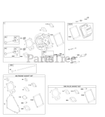 Briggs & Stratton 21M214-0357-E1 - Briggs & Stratton Horizontal Engine Cylinder Head, Gasket Set - Engine, Gasket Set - Valve, Valves