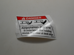 Simplicity 1676921 Danger Do Not Put Hand / Feet In Mower Decal - image 1