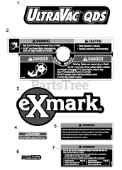 Exmark LHPUVD4448 - Exmark Ultra Vac QDS Bagger for 44" & 48" Lazer HP Mower (SN: 600000 - 669999) (2006) Decals