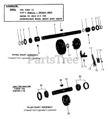 Troy-Bilt 20571 - Troy-Bilt Pony II Rear-Tine Tiller, Electric (SN: P001001 - P101750) WHEEL &amp; TILLER SHAFT ASSEMBLIES