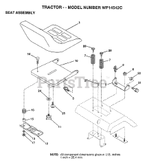 Winston Pro WP 14542 C - Winston Pro Lawn Tractor (1997) SEAT ASSEMBLY