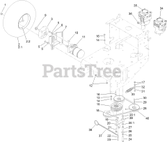 Toro 30938 - Toro 48" Walk-Behind Mower, Fixed Deck, Pistol Grip, Hydro Drive (SN: 314000001 - 314999999) (2014) PUMP DRIVE AND ENGINE PULLEY ASSEMBLY
