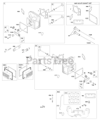 Briggs & Stratton 446777-0100-E1 - Briggs & Stratton Vertical Engine Cylinder Head, Gasket Set - Valve, Intake Manifold, Valves