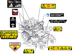 Ariens 991326 - Ariens Apex 52" Zero-Turn Mower, 23hp Kawasaki FR, Side-Discharge (SN: 135000 - 199999) Decals - Safety- SD