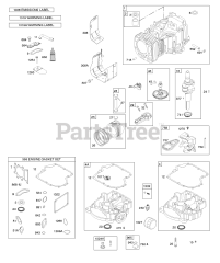 Briggs & Stratton 31C707-0175-E1 - Briggs & Stratton Vertical Engine Camshaft, Crankshaft, Cylinder, Engine Sump, Gasket Set - Engine, Operator's Manual, Piston, Rings, Connecting Rod, Warning Label