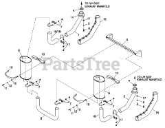 Generac QT04554KNANA - Generac 45kW Home Standby Generator (SN: 4949168 - 4965270) (2008) Muffler 5.4l/6.8l Cpl Exhaust C3 O/s (0G1342)