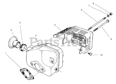 Toro 22026 - Toro Walk-Behind Mower (SN: 099000001 - 099999999) (1999) Muffler Assembly (model No. 47pt7-3)