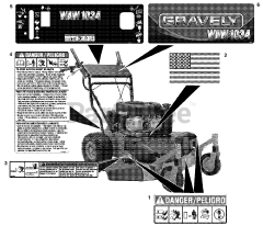 Gravely 911404 (WAW 34) - Gravely 34" Wide-Area Walk-Behind Mower, 10.5hp Briggs & Stratton (SN: 002001 & Above)