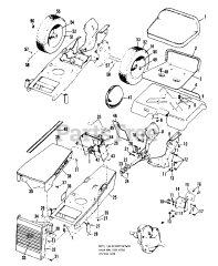 Simplicity 515 (990418) - Simplicity Serf Lawn Tractor Frame, Hood, Dash &amp; Seat Group