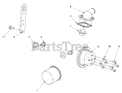 Milbank 076540-01 - Milbank 35kW Liquid Cooled Home Standby Generator Engine Service Parts - Oil Filter, Pulley &amp; Water Outlet (80014155)