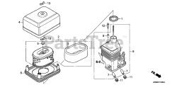 Honda GX160 UT2 QWX2/A (GCBPT) - Honda Engine, Made in Thailand (SN: GCBPT-4000001 - GCBPT-9999999) AIR CLEANER (1)