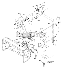 Cub Cadet 353 (190-353-100) - Cub Cadet 45" Snow Thrower Attachment att Discharge Chute/Chute Controls