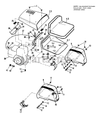 Simplicity 401 (990357) - Simplicity Wonderboy Rear-Engine Riding Mower Engine, Seat &amp; Hood Group