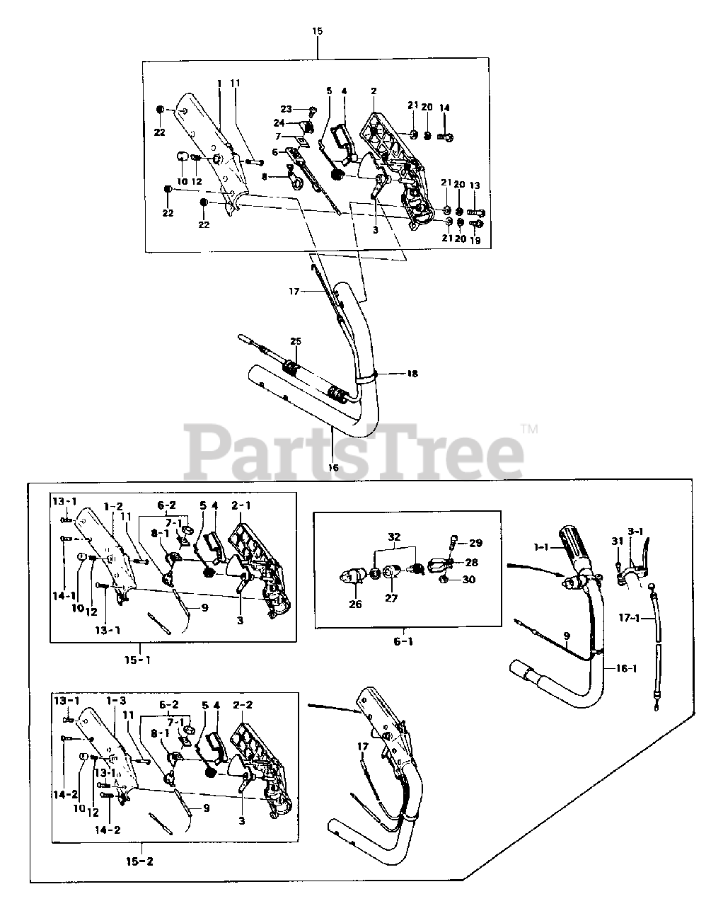 Tanaka THT232 Tanaka Hedge Trimmer Handle Parts Lookup with Diagrams