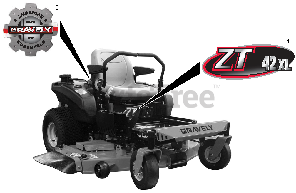Gravely 915164 (ZT XL 54) - Gravely 54
