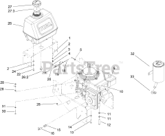 Toro 30140 - Toro 48" ProLine Walk-Behind Mower, T-Bar, Gear Drive, 15hp (SN: 250000001 - 250999999) (2005) Engine and Fuel Tank Assembly