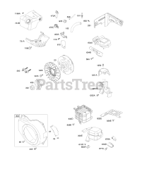 Briggs & Stratton 12A114-0130-E1 - Briggs & Stratton Horizontal Engine Blower Housing/Shrouds, Exhaust System, Flywheel