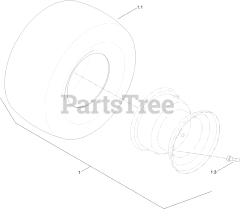 Toro 74661 (ZS 5000) - Toro 50" TimeCutter Zero-Turn Mower (SN: 400000000 - 400899999) Rear Tire Assembly