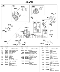 Briggs & Stratton 589447-0308-E2 - Briggs & Stratton Horizontal Engine 40 AMP Alternator