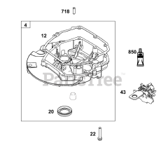 Briggs & Stratton 123P02-0056-H1 - Briggs & Stratton Vertical Engine Crankcase Cover/Sump Group