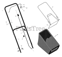 Scotts 22265x31C - Scotts 22" Walk-Behind Mower (2002) Handle And Bag Assembly