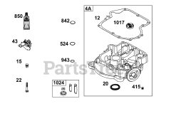 Briggs & Stratton 33S877-0037-G1 - Briggs & Stratton Vertical Engine Crankcase Cover/Sump Group
