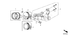 Honda GX240 UT1 LX2 (GCATT) - Honda Engine, Made in Thailand (SN: GCATT-1000001 - GCATT-9999999) PISTON + CONNECTING ROD