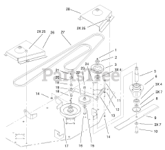 Toro 78395 - Toro 60" Side-Discharge Mower Deck for 5xi Tractor (SN: 220000001 - 220999999) (2002) Spindle and Blade Assembly