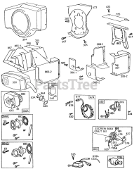 Briggs & Stratton 400437-0120-01 - Briggs & Stratton Horizontal Engine Muffler,Blower Hsg,Shielding
