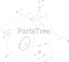 Toro 74777 (MX 6050) - Toro 60" TimeCutter Zero-Turn Mower (SN: 400000000 - 401399999) Caster, Wheel and Tire Assembly