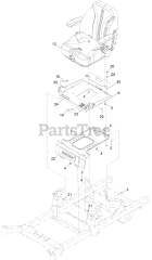 Exmark RAX691GKA524A3 - Exmark 52" Radius X-Series Zero-Turn Mower, Kawasaki FX691V (SN: 402082300 - 404314158) (2018) Seat Assembly