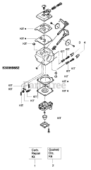 Weed Eater GHT 180 - Weed Eater Hedge Trimmer, Type 2 Carburetor Assembly (Zama C1U-W4) 530069682