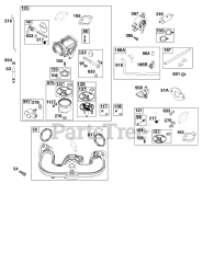 Briggs & Stratton 44C677-0006-B1 - Briggs & Stratton Vertical Engine Carburetor and Fuel Supply Group