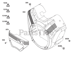 Briggs & Stratton 386447-0464-B5 - Briggs & Stratton Horizontal Engine Blower Housing Group