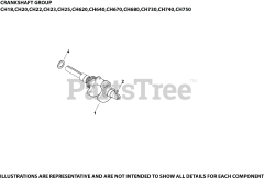 Kohler CH740-0077 - Kohler Command PRO Engine, Basic Version, 25hp, 725cc Crankshaft Group 1-24-3 CH18-750