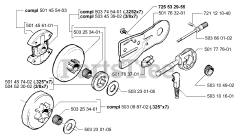 Husqvarna 51 EPA - Husqvarna Chainsaw (1998-06) Oil Pump/Clutch