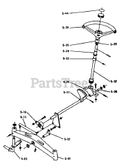 Toro 1-0465 - Toro Lawn Tractor, 12hp (1973) Parts List For 5.000 Front Axle And Steering (plate 5.2)