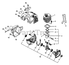 Echo PP-1250 - Echo Pole Saw (Type 1) Crankcase, Engine, Fan Case