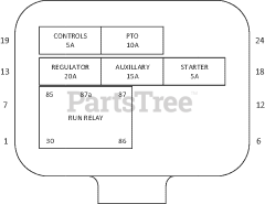 Ariens 991158 - Ariens Zenith 60" Zero-Turn Mower, 23.5hp Kawasaki FX (SN: 100000 - 119999) Electrical - Fuse Box Layout