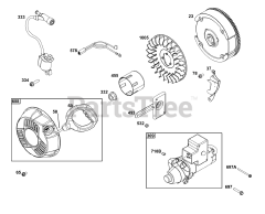 Briggs & Stratton 13A135-0139-F1 - Briggs & Stratton Horizontal Engine Flywheel, Ignition, and Starter Group