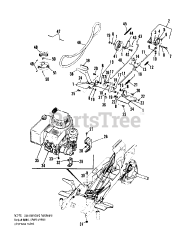 Simplicity 515 (990418) - Simplicity Serf Lawn Tractor Engine, Pulley, Brake &amp; Clutch Group