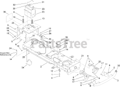 Toro 14AK81RK544 (GT 2300) - Toro Garden Tractor (SN: 1A186H30000 & Above) (2006) Frame and Battery Assembly