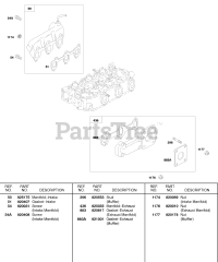 Briggs & Stratton 522447-0106-E2 - Briggs & Stratton Horizontal Engine Intake Manifold, Exhaust Manifold
