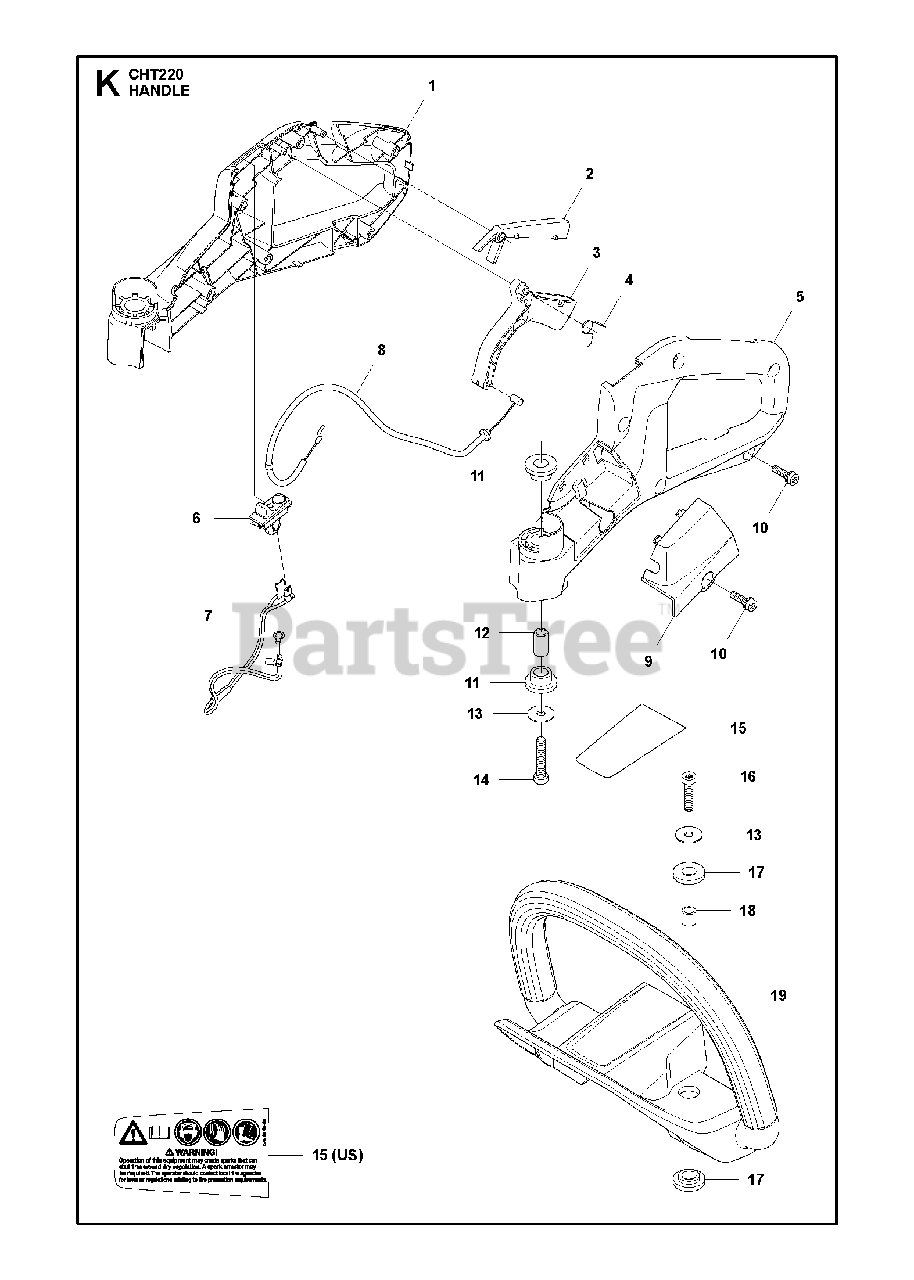 RedMax CHT 220 (966712801) RedMax Hedge Trimmer (201203) HANDLE
