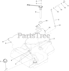 Toro 74925 TE (6000) - Toro 152cm Z Master Zero-Turn Mower, Side-Discharge Deck (SN: 313000001 - 313999999) (2013) FUEL TANK ASSEMBLY NO. 116-3979