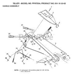 Poulan PP RT55 A - Poulan Tiller (1997) HANDLE ASSEMBLY