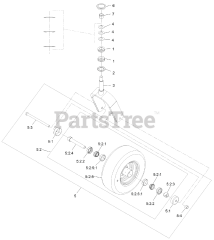 Exmark LZE751CKA524A2 - Exmark 52" Lazer Z E-Series Zero-Turn Mower, Kawasaki FX (SN: 404314159 - 406294344) (Rev B) (2019) Caster Wheel and Fork Assembly