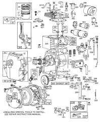 Briggs & Stratton 80331-0367-XX - Briggs & Stratton Horizontal Engine Cylinder,Crankcase,Gear Case